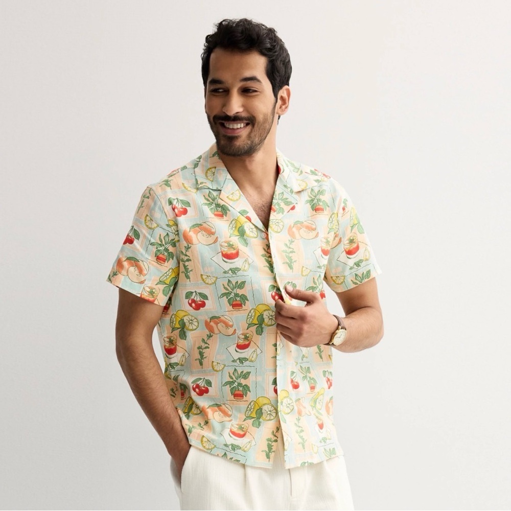 Sonoma Fruit Print Casual Button Down Shirt